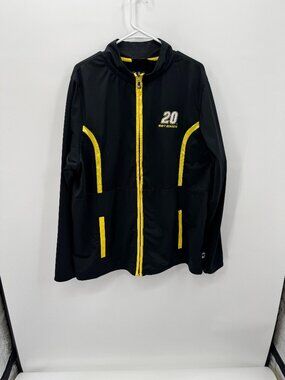 NASCAR Matt Kenseth #20 Chase Authentics Track Jacket XL Black Yellow Joe Gibbs